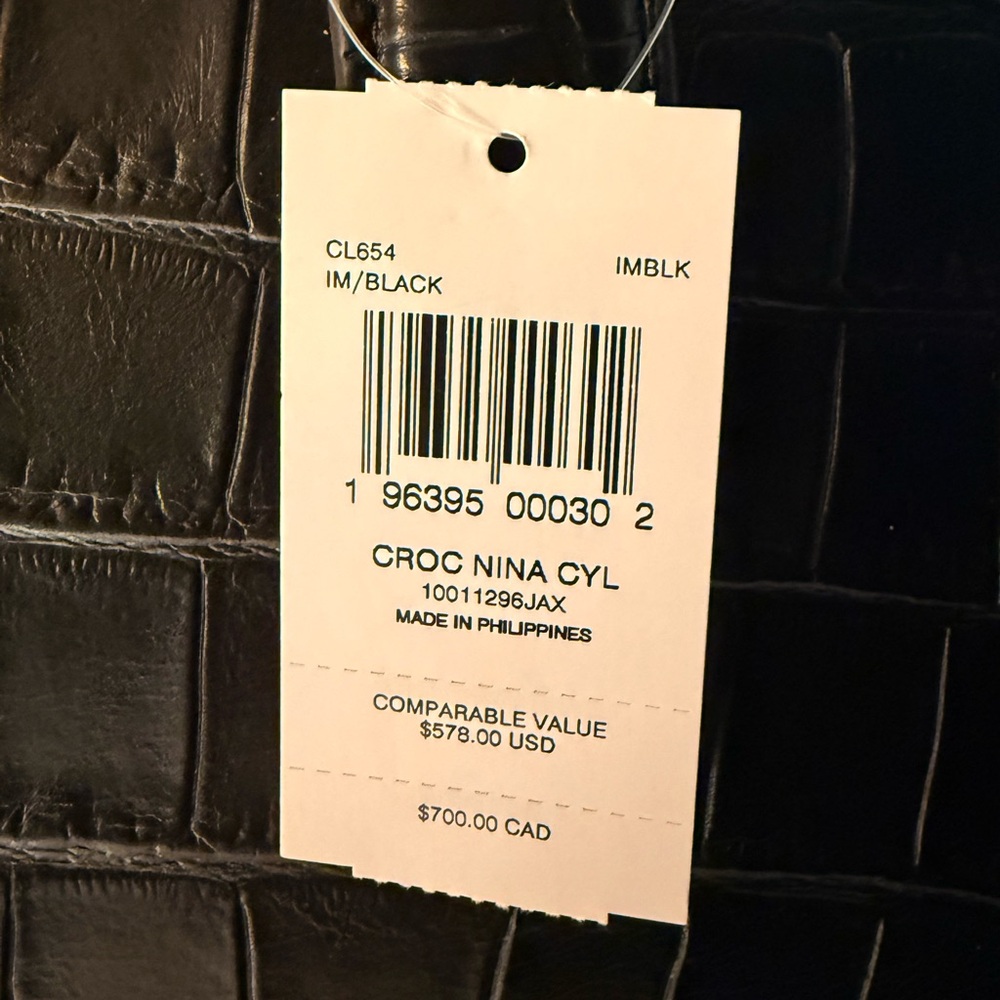 COACH Black Croc Embossed Leather Tote - Picture 10 of 12